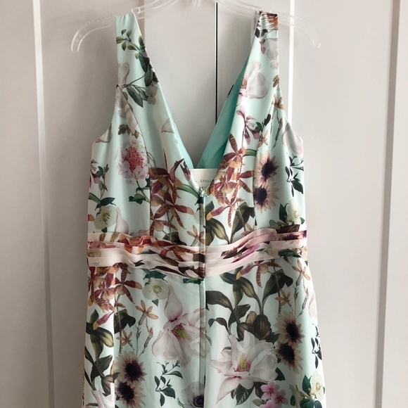 FLORAL Dress, Sleeveless, Size 16, New With Tags, Teal Colour, No Alterations - Picture 8 of 16